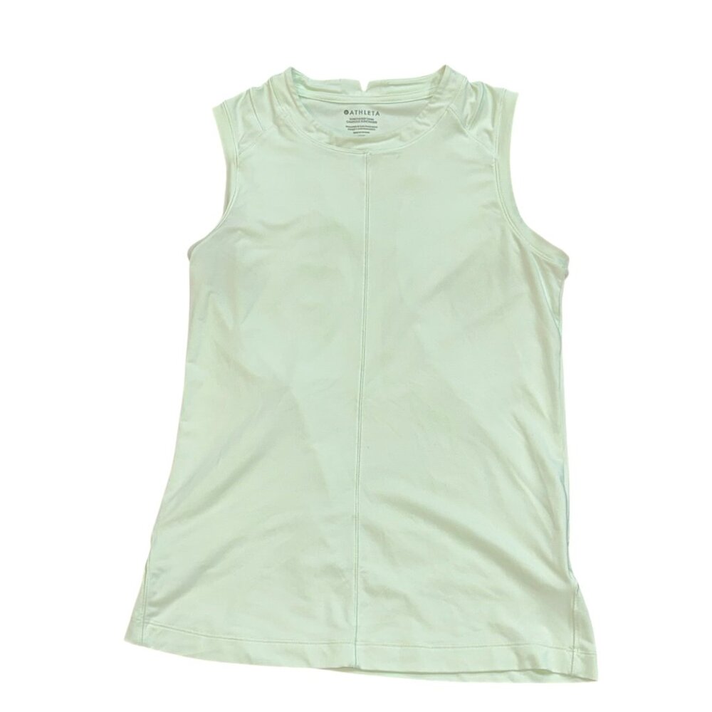 Athleta Sunchaser UFP Tank Top Shirt Gym Athletic Workout Zipper Green XXS